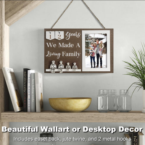 10 Year Tin Anniversary Personalized Anniversary for Couples Aluminum Family Tree Decor Picture Frame Keepsake